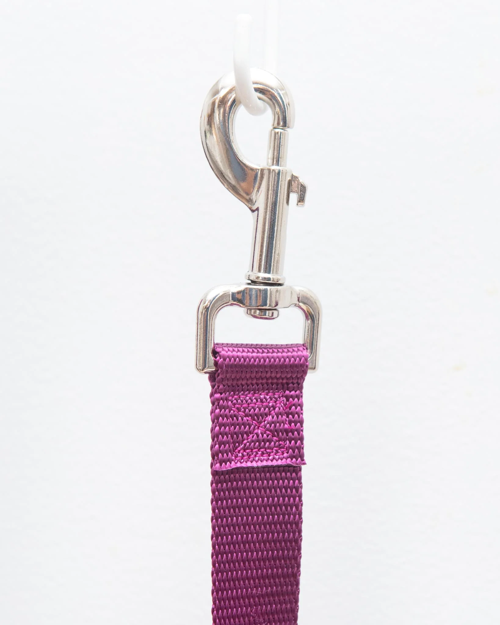 Double Clip Training Leash in Burgundy (Made in the USA) - Image 3
