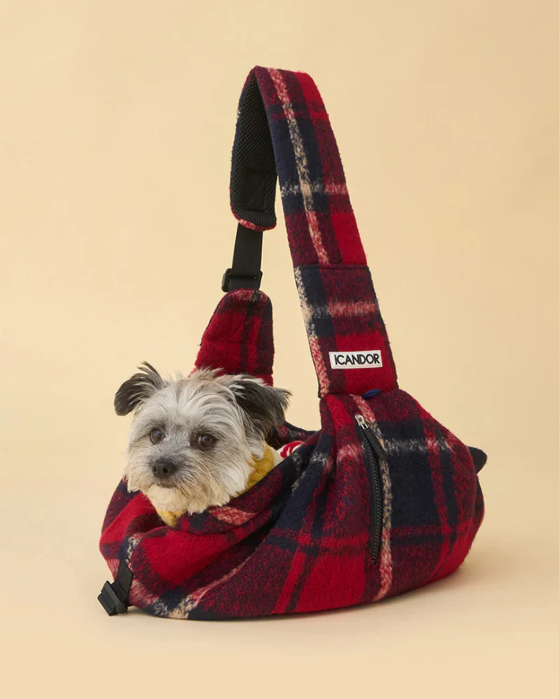 Dumpling Dog Sling Bag in Edinburgh Check - Image 2