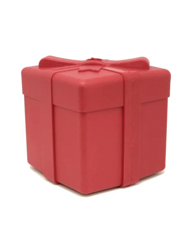 Durable Rubber Gift Box Chew Toy & Dog Treat Dispenser (Made in the USA) - Image 3