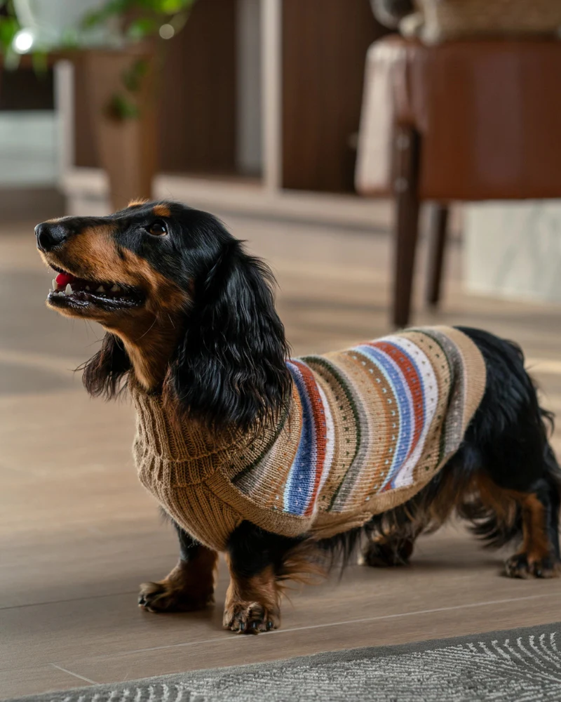 Earthy Stripes Alpaca Dog Sweater - Image 6