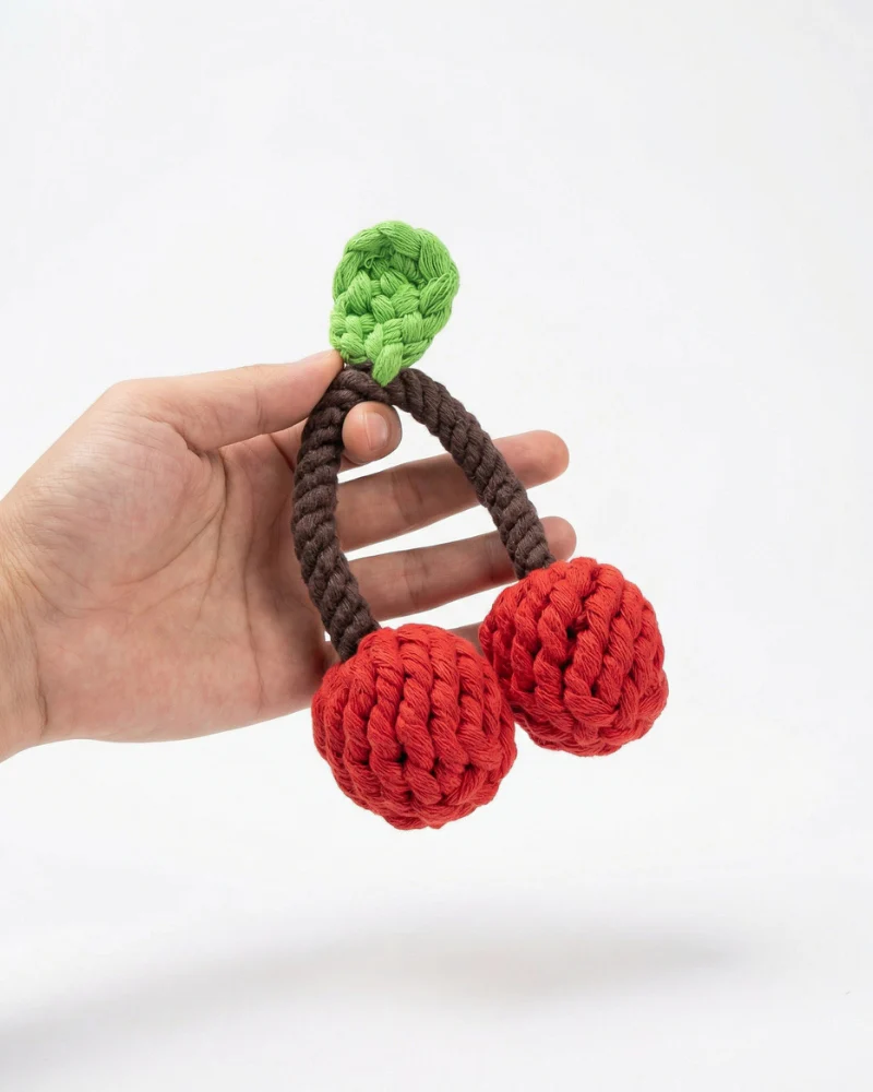 Eco-Friendly Cherries Rope Dog Toy - Image 3