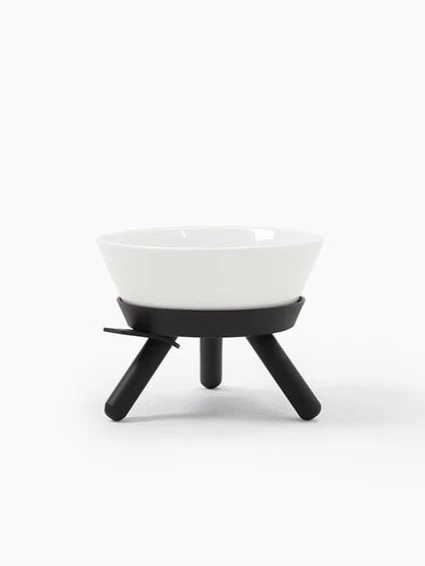 Elevated Ceramic Dog Bowl W/ Stand in Black (Short) - Image 2