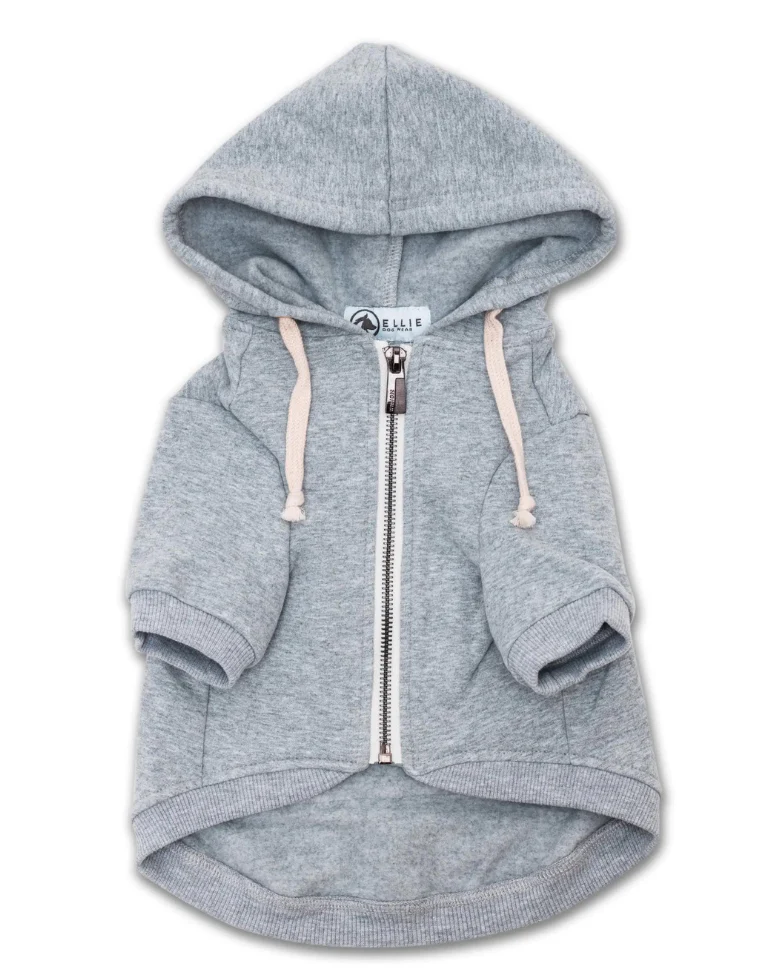 Light Grey Zip-Up Dog Hoodie << FINAL SALE >> - Image 3