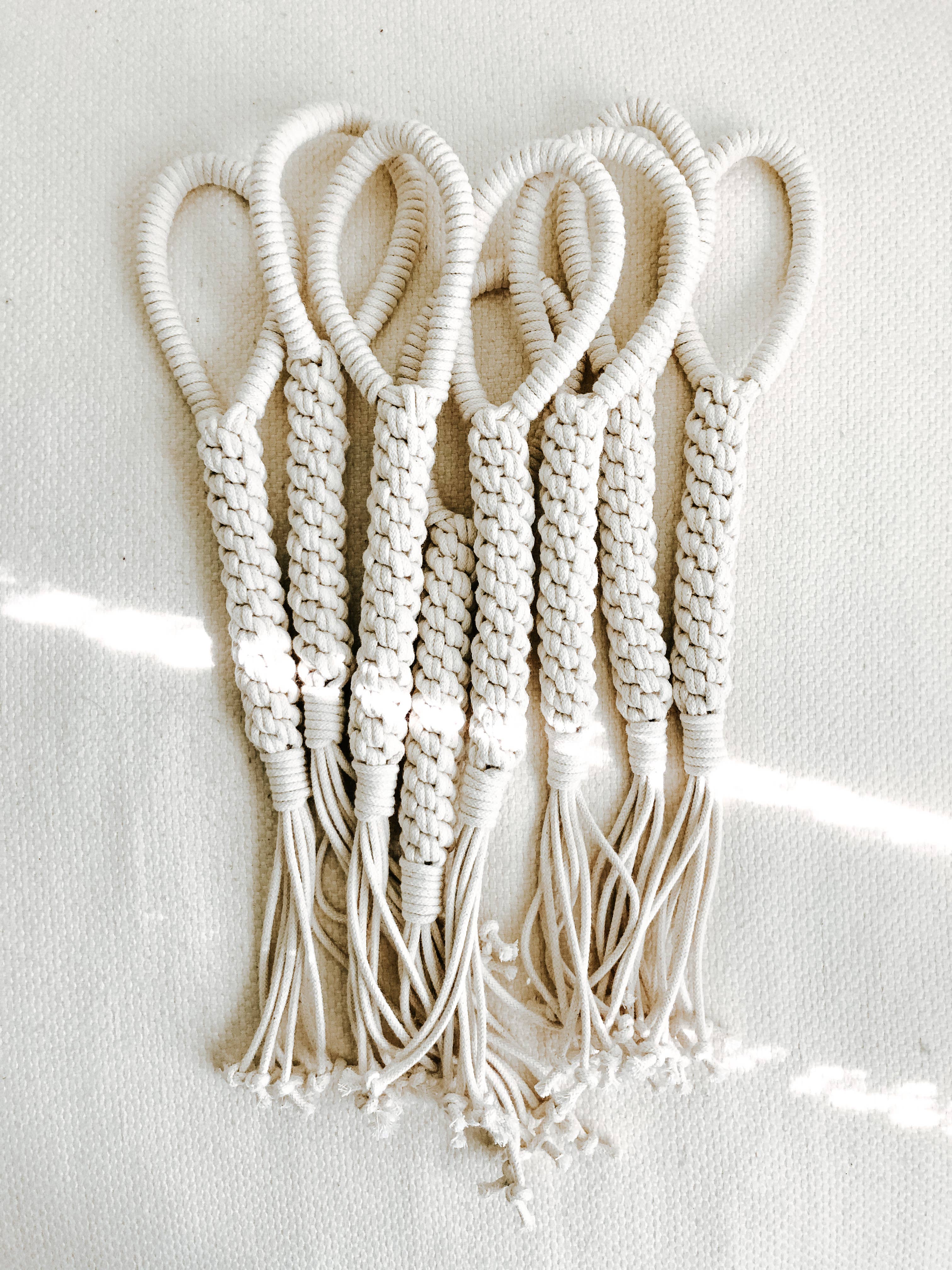 Macrame Rope Cotton Dog Tug Toy in Ivory (Made in the USA) - Image 2