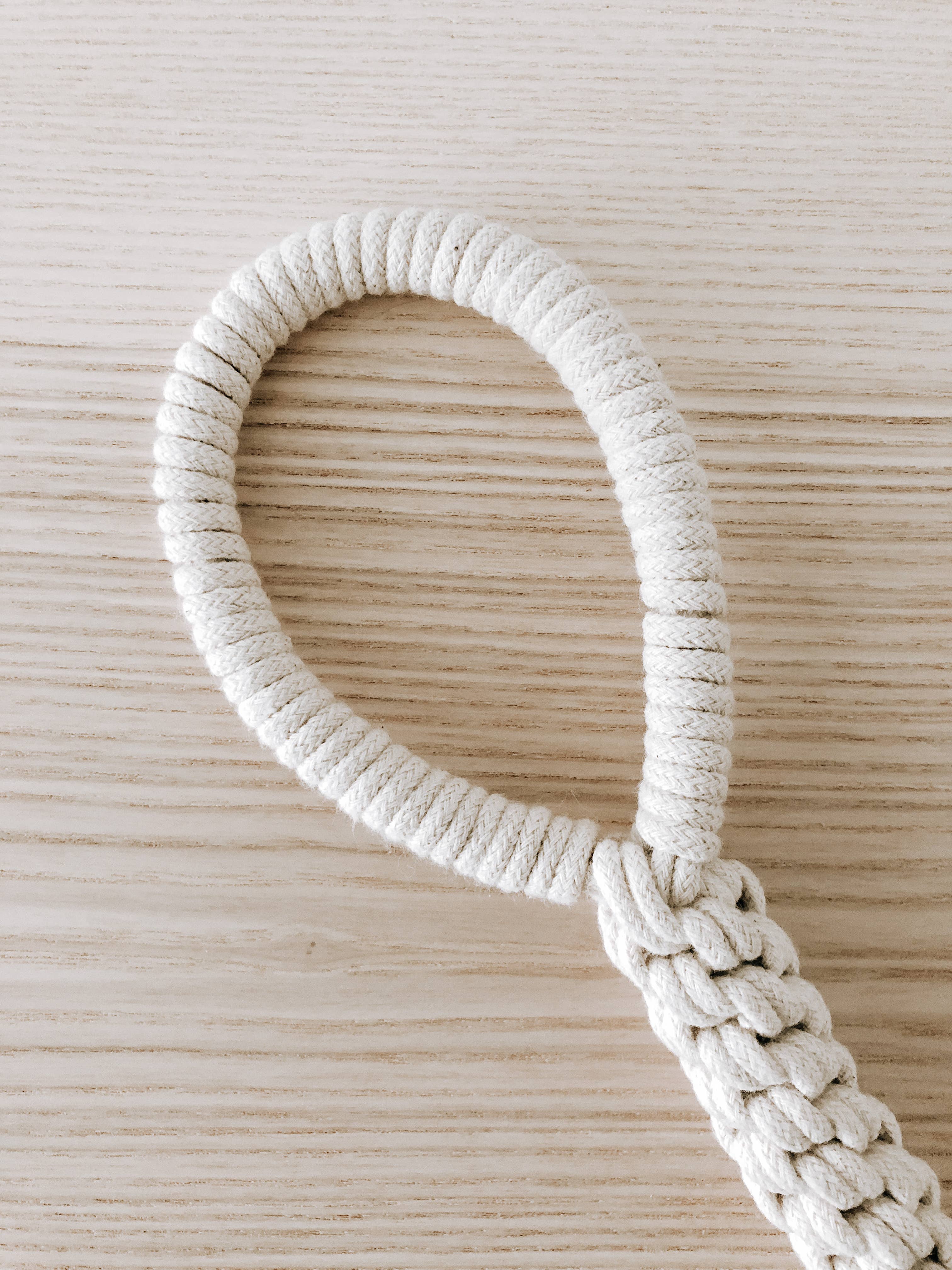 Macrame Rope Cotton Dog Tug Toy in Ivory (Made in the USA) - Image 6