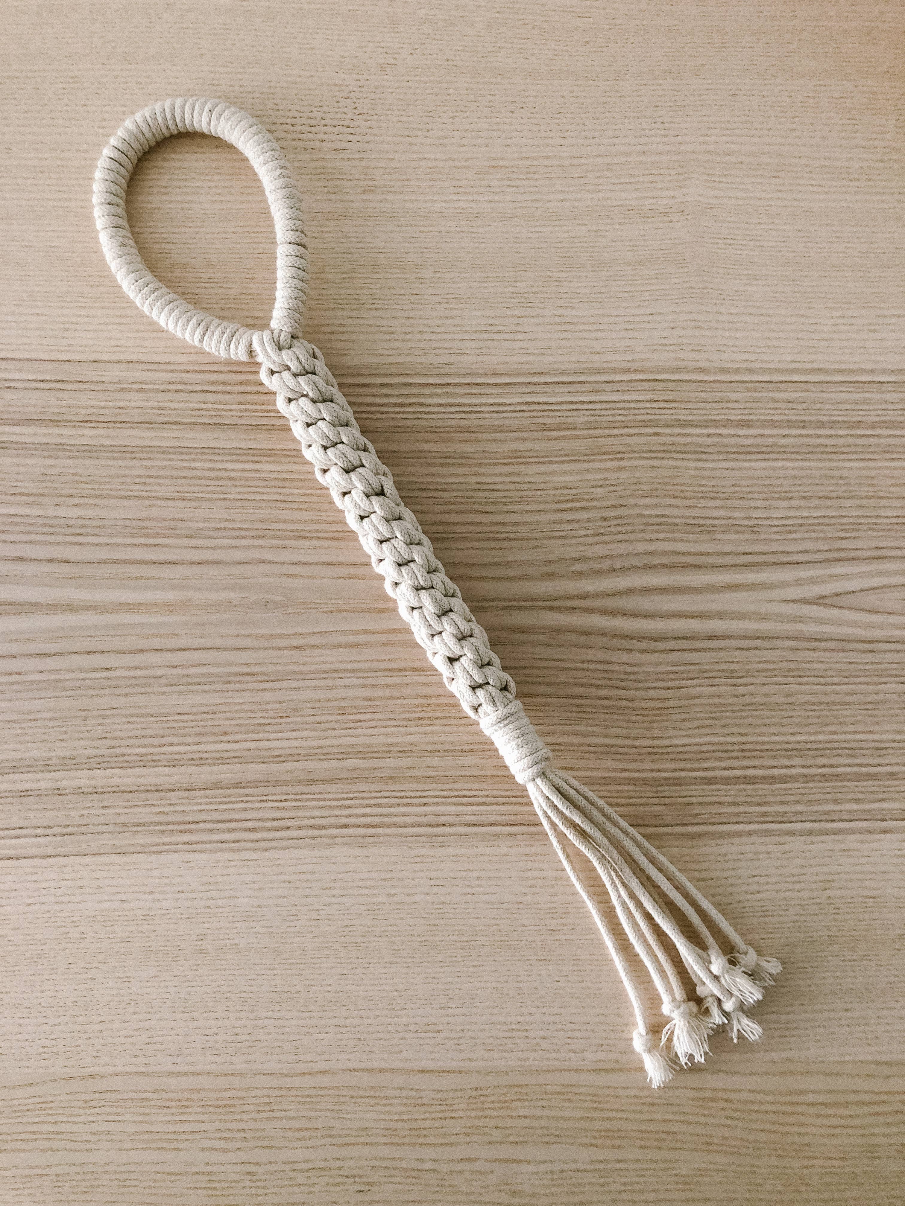 Macrame Rope Cotton Dog Tug Toy in Ivory (Made in the USA) - Image 8
