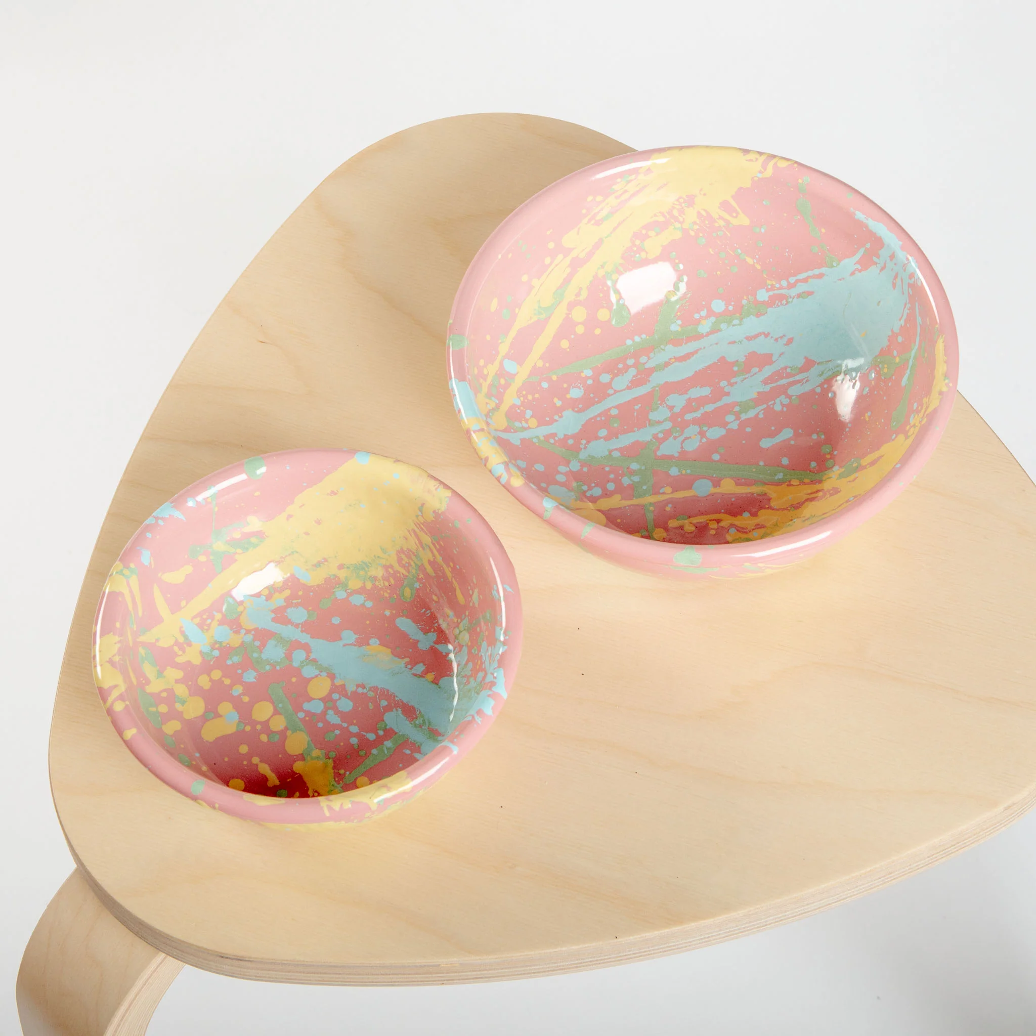 Enamel Dog Bowl in Pink Splatter (FINAL SALE) - Image 3