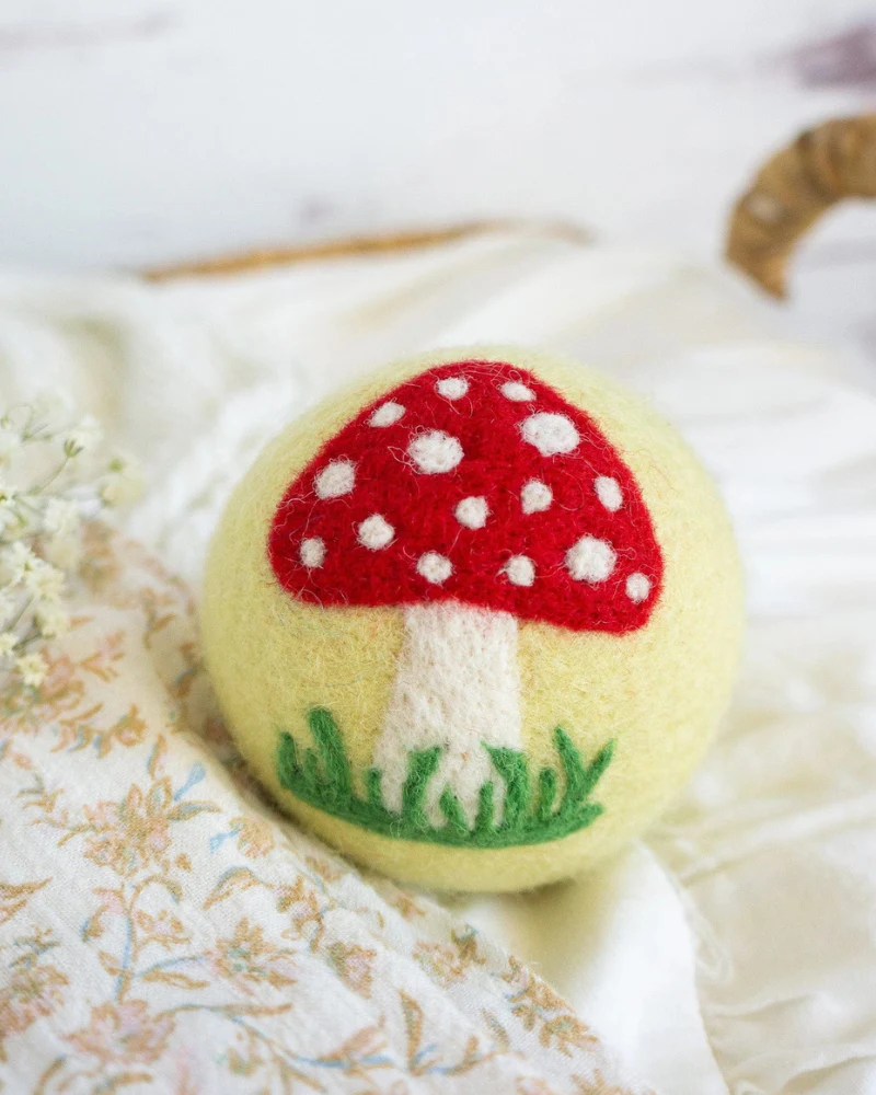Enchanted Mushrooms Wool Dog Ball - Image 2