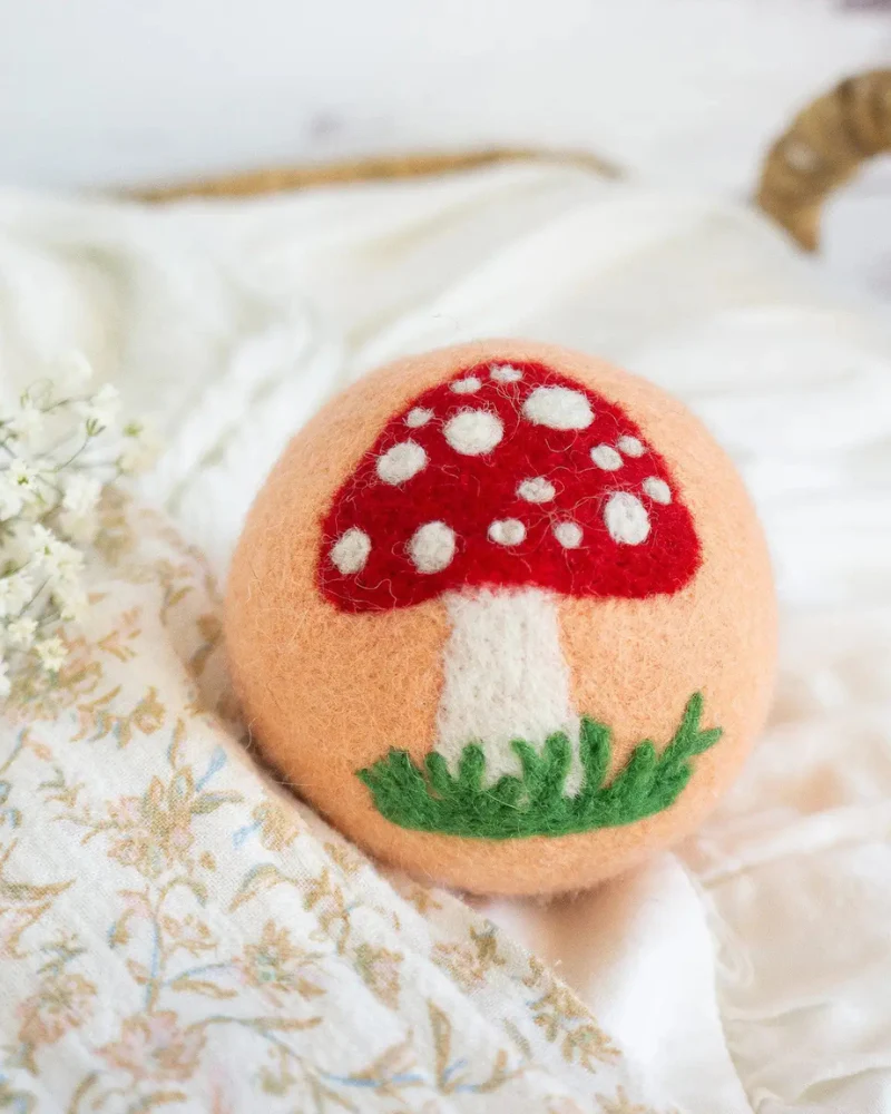 Enchanted Mushrooms Wool Dog Ball - Image 4