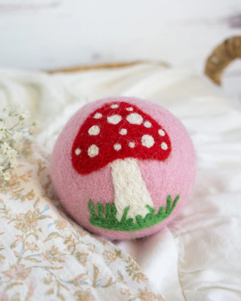 Enchanted Mushrooms Wool Dog Ball - Image 6
