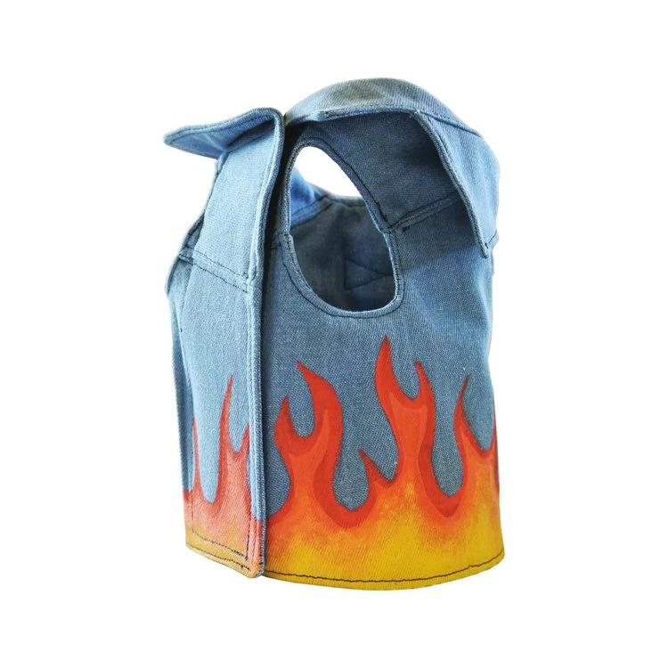 EYE OF DOG | Flames Vest in Blue Denim - Image 2