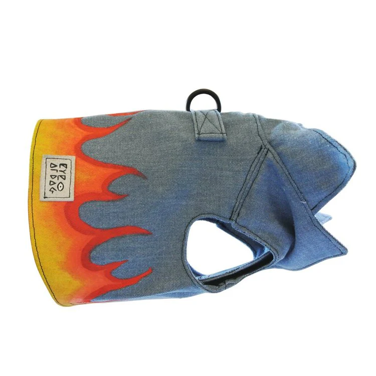 EYE OF DOG | Flames Vest in Blue Denim - Image 4
