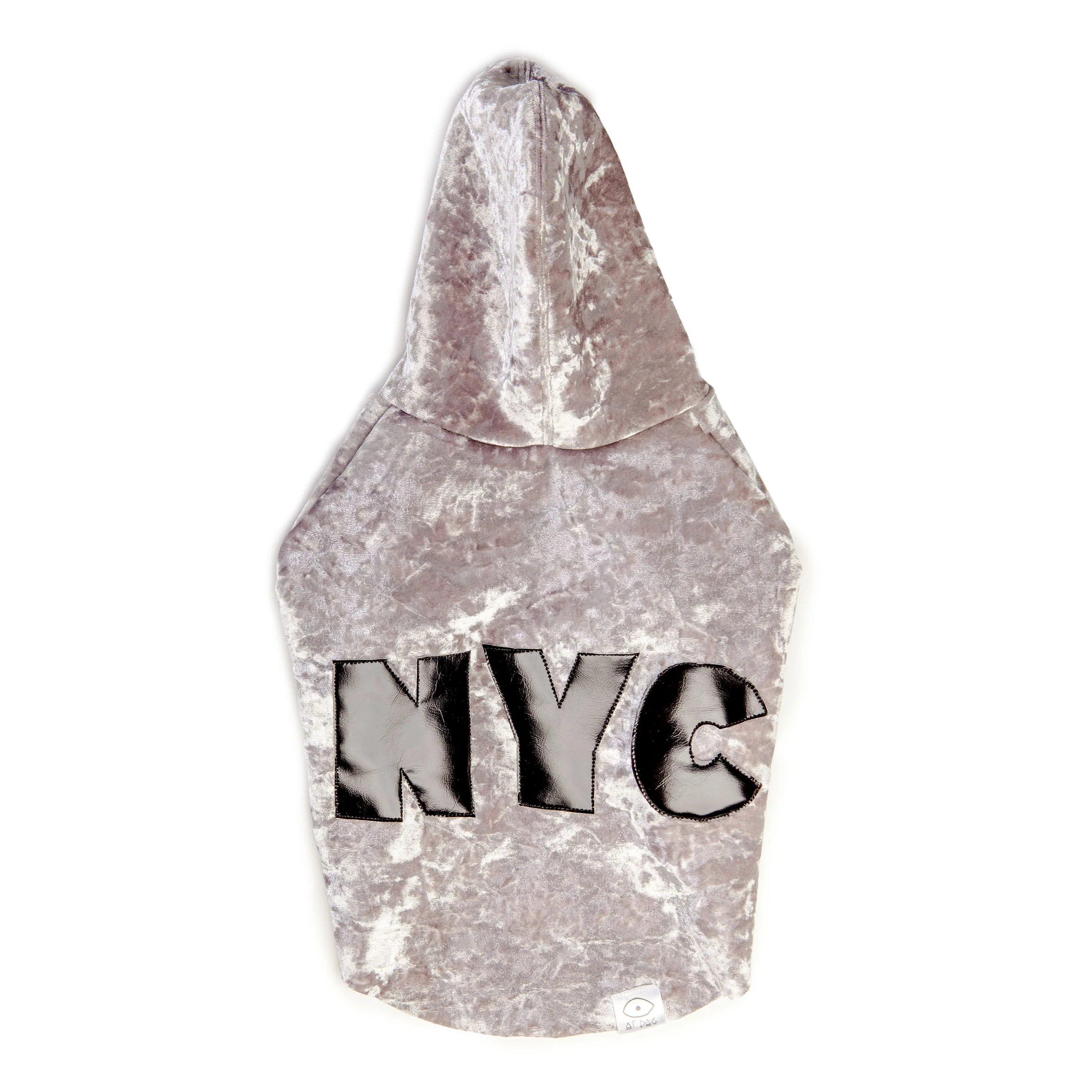 EYE OF DOG | NYC Hoodie in Silver Neoprene Velveteen (DOG & CO. Exclusive) - Image 3