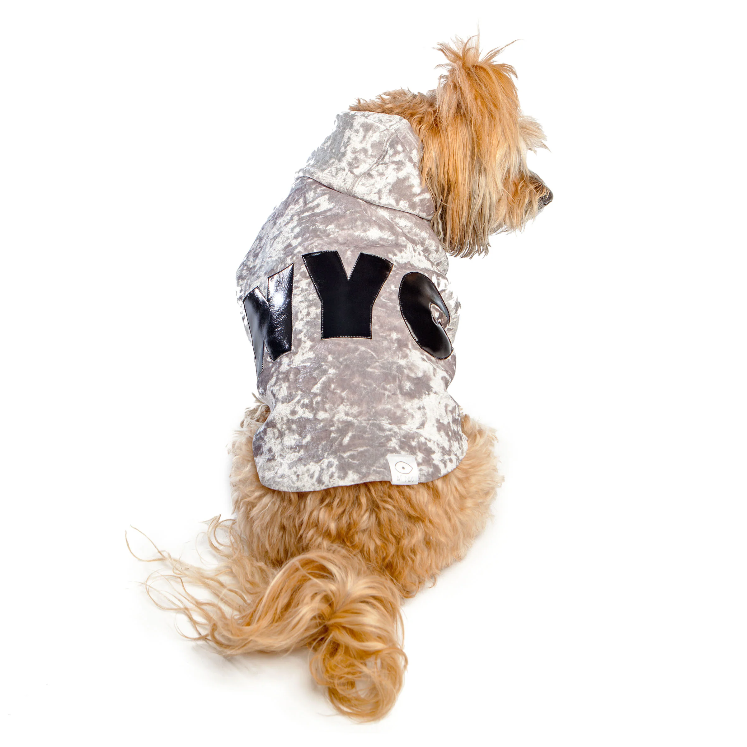 EYE OF DOG | NYC Hoodie in Silver Neoprene Velveteen (DOG & CO. Exclusive) - Image 5