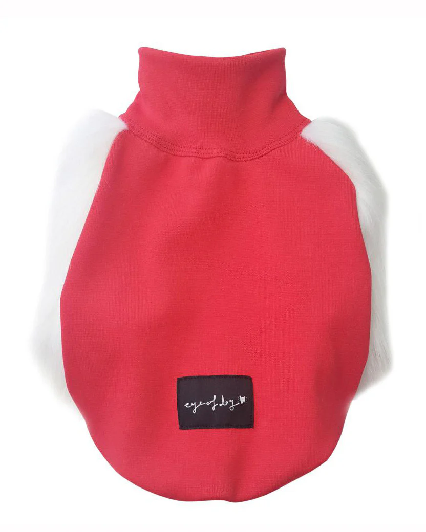 Red & White Faux Fur Dog Top (CLEARANCE) - Image 3