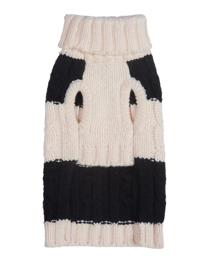 Fisherman Cable Striped Dog Sweater (FINAL SALE) - Image 5