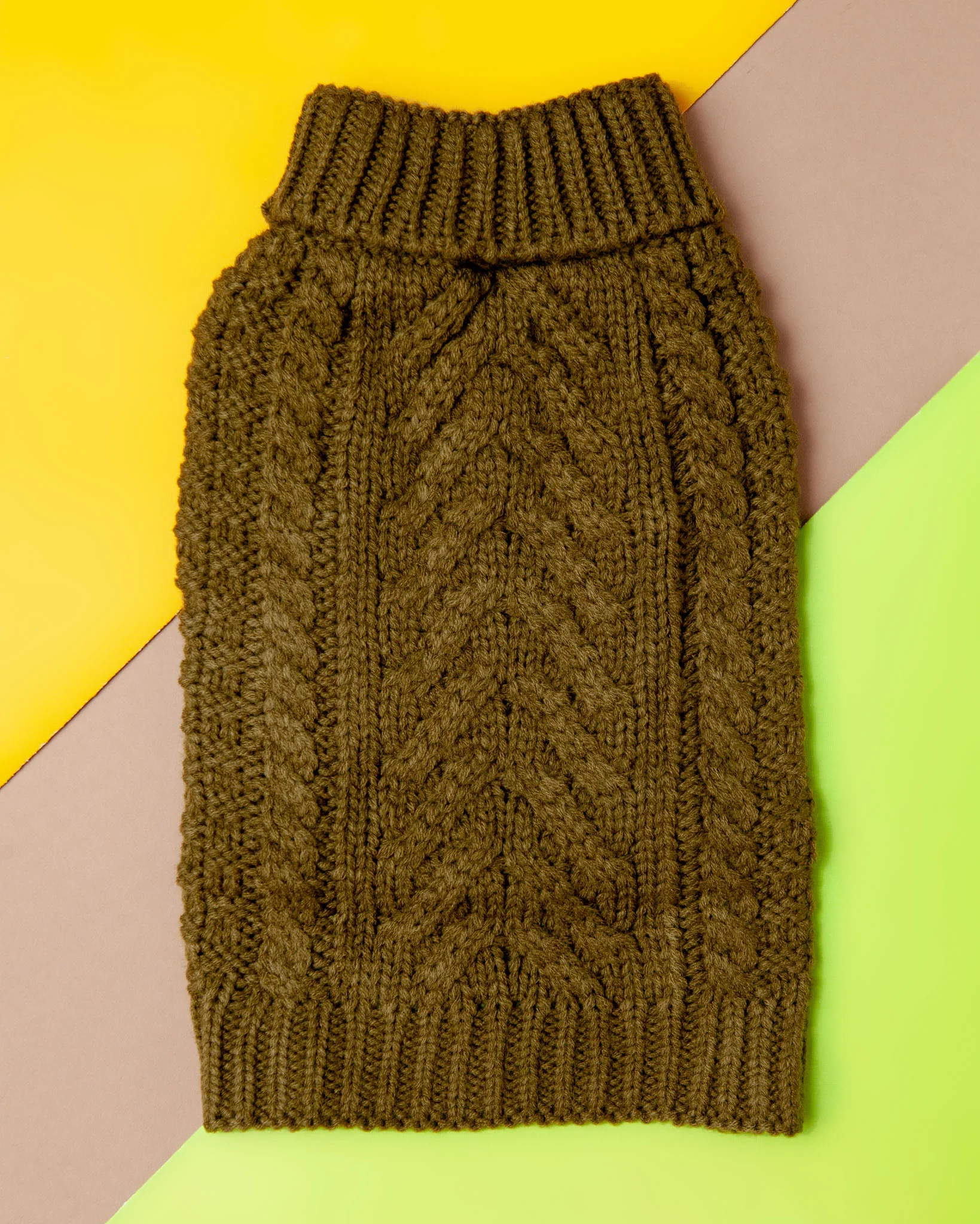 Super Chunky Dog Sweater in Olive (FINAL SALE)