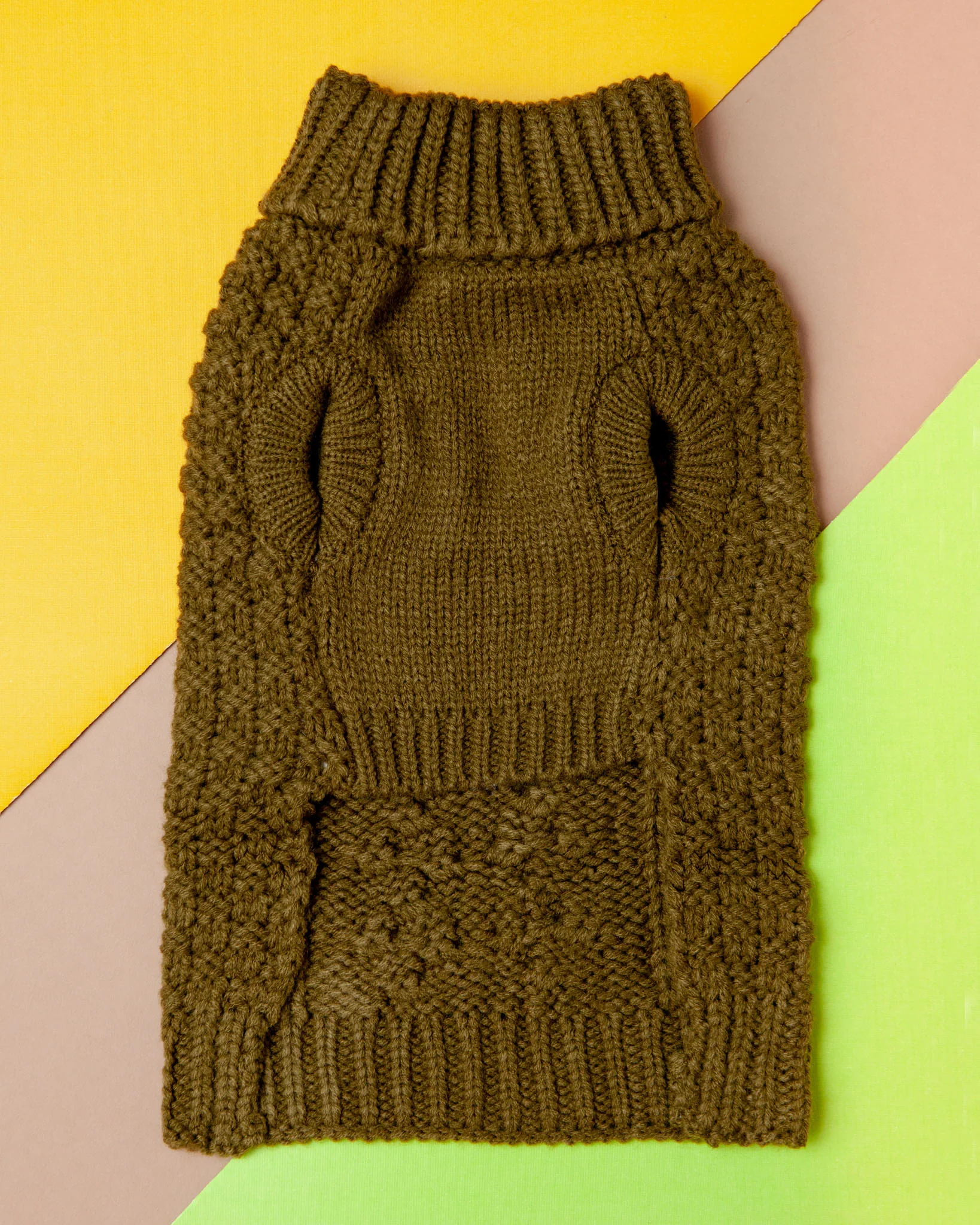 Super Chunky Dog Sweater in Olive (FINAL SALE) - Image 2