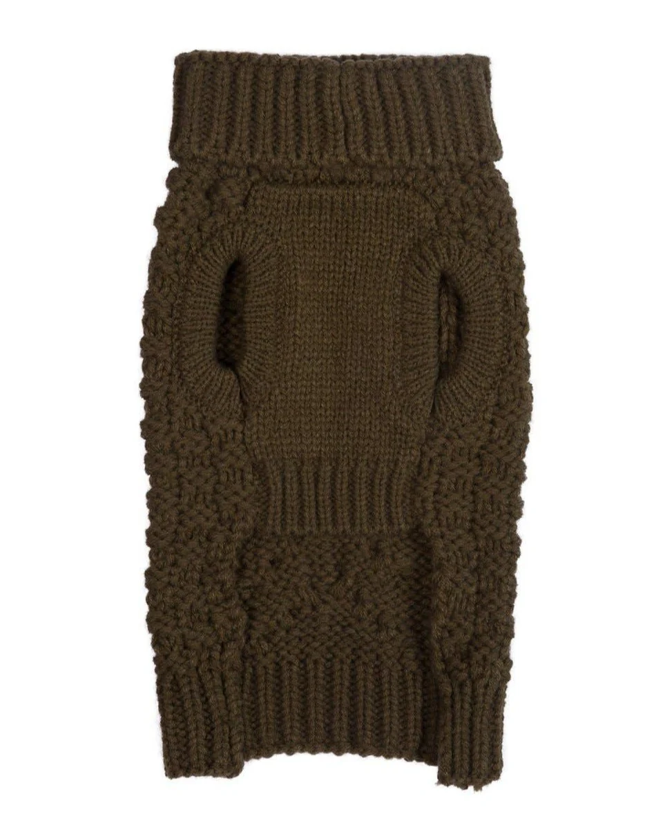 Super Chunky Dog Sweater in Olive (FINAL SALE) - Image 4