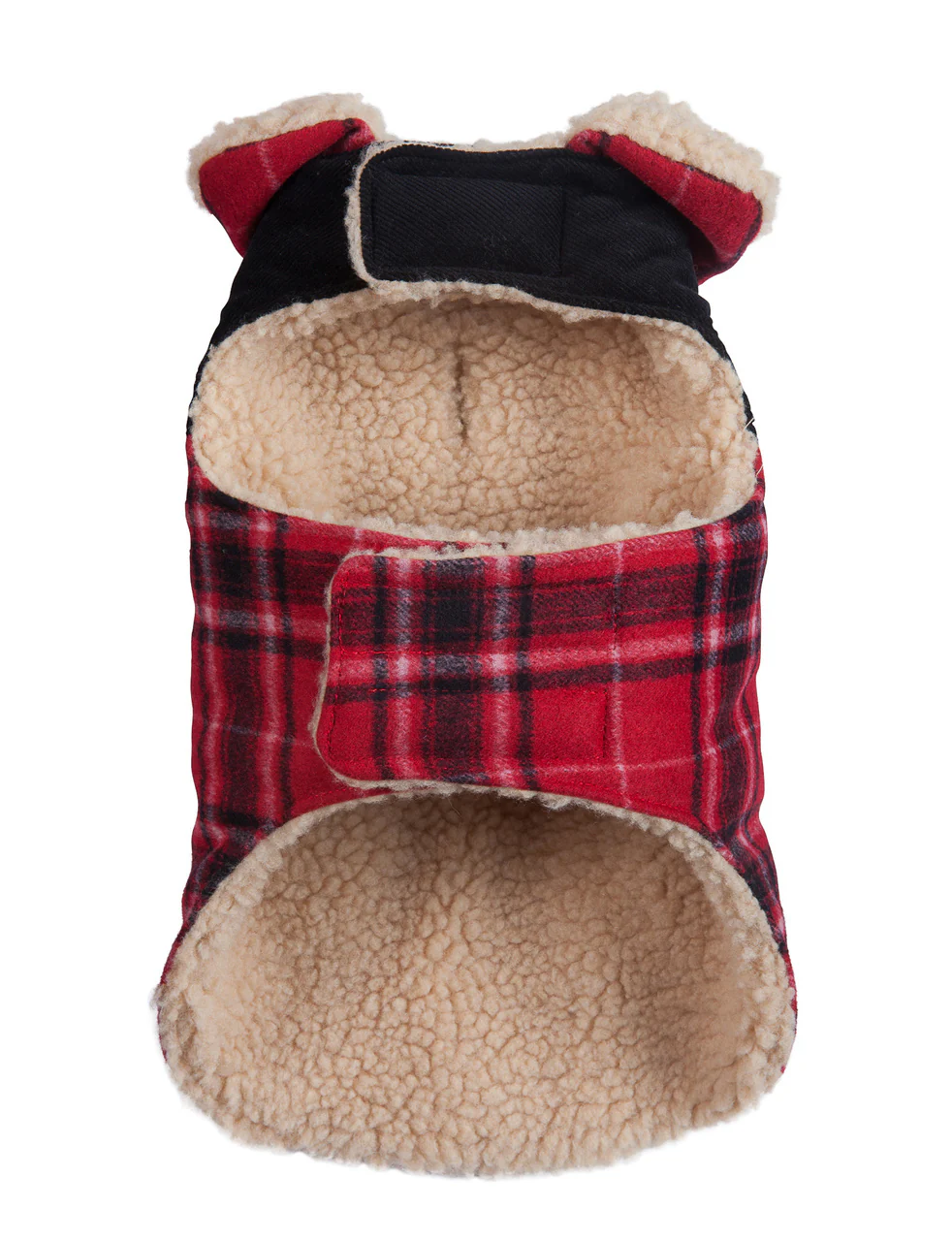 FAB DOG | Wool Plaid Shearling Jacket in Red (BIG DOG SALE) - Image 2