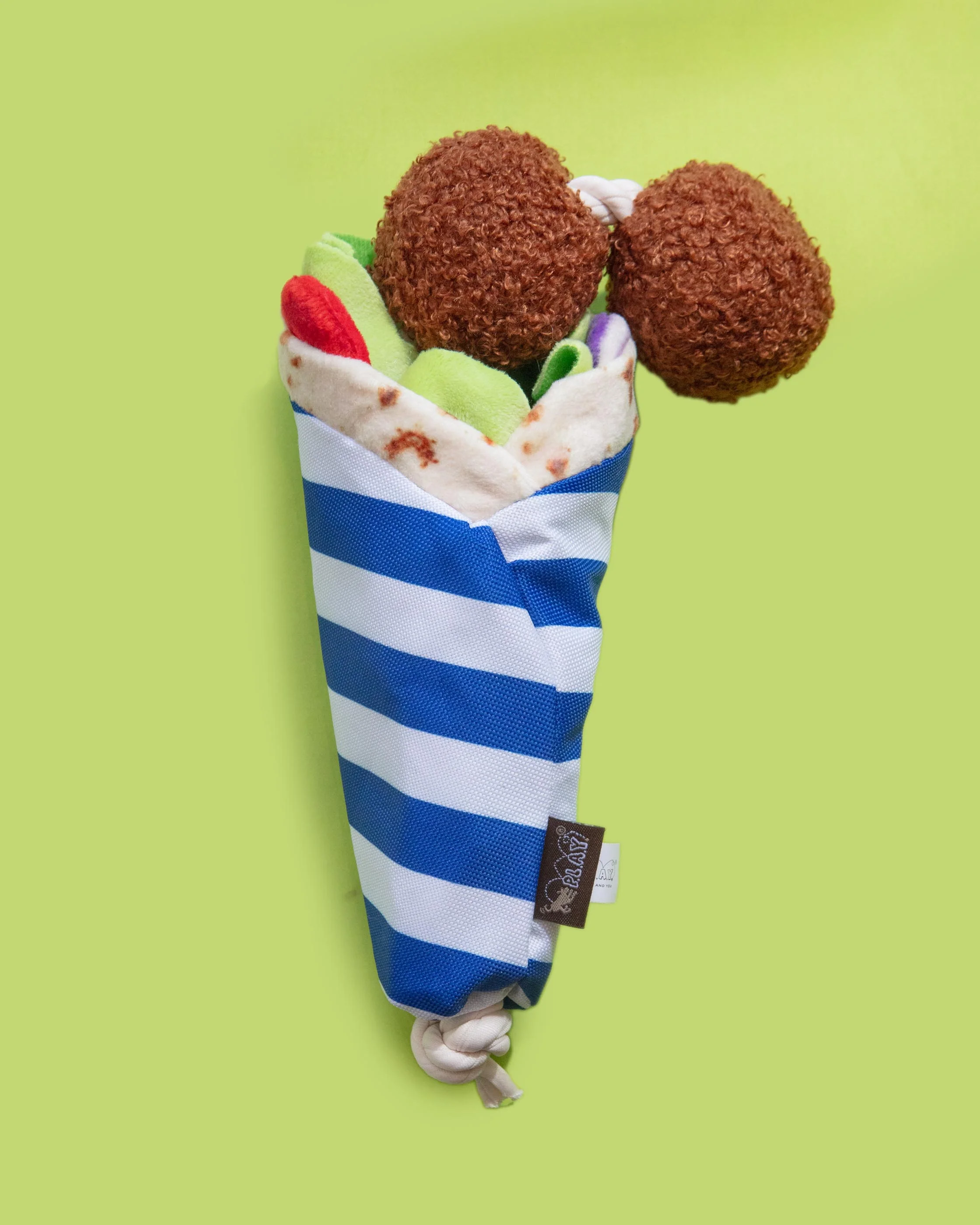 Falafull of Fun Falafel Plush Dog Toy