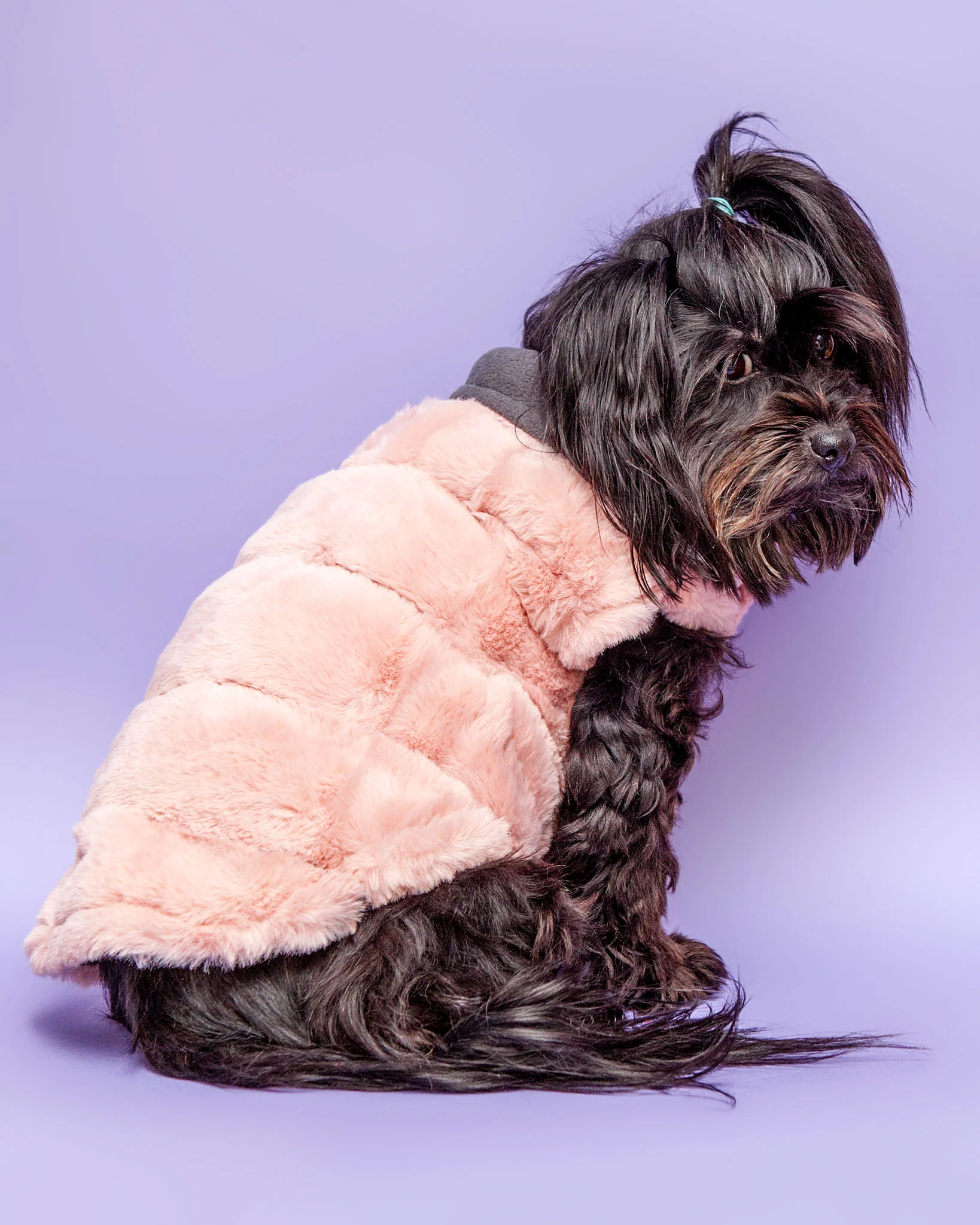 Faux Fur Coat in Blush - Image 2