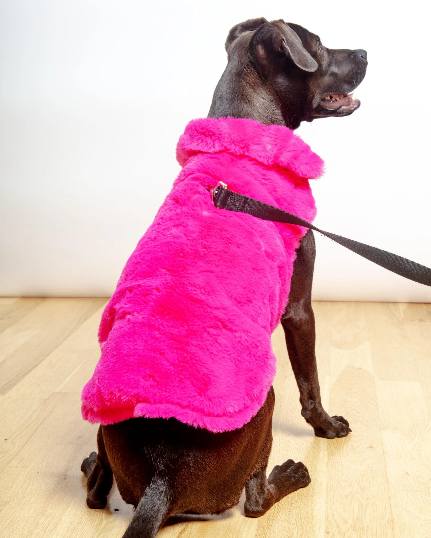 Faux Fur Dog Coat in Neon Pink (FINAL SALE) - Image 3