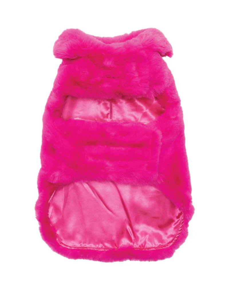 Faux Fur Dog Coat in Neon Pink (FINAL SALE) - Image 5