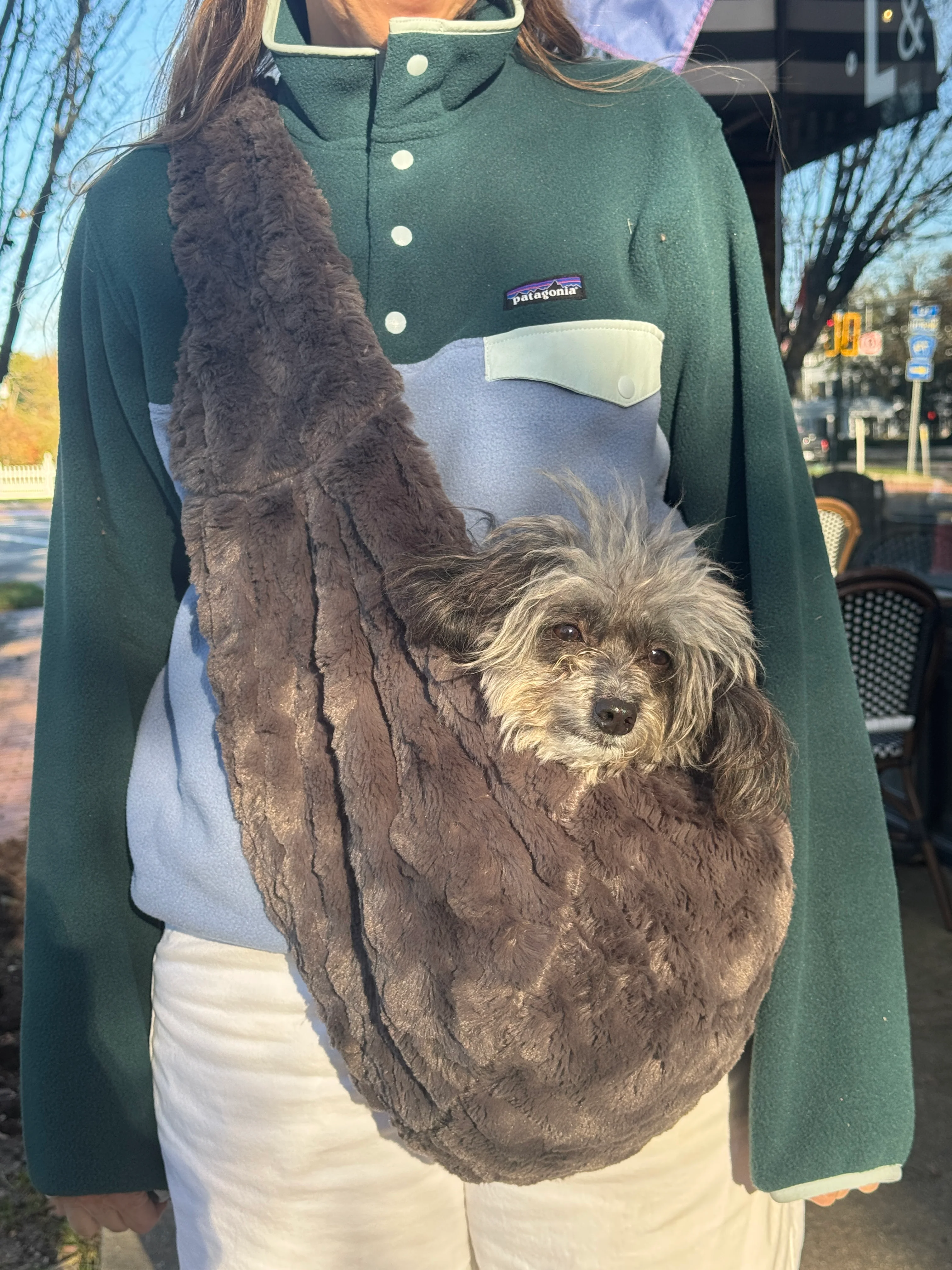 Faux Fur Sling Dog Carrier Bag (Made in the USA) (FINAL SALE) - Image 2