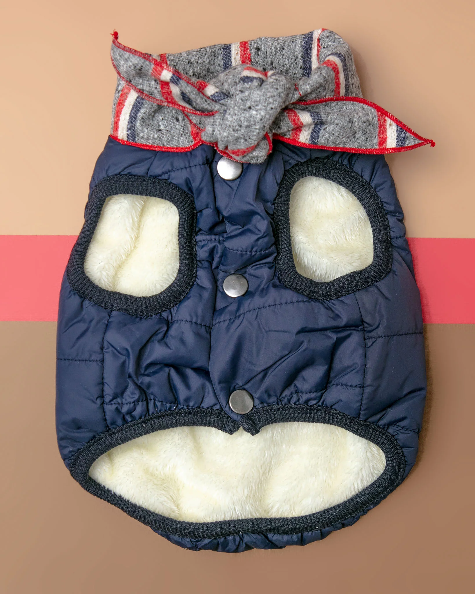 Baxter Bandana Puffer Dog Vest in Navy