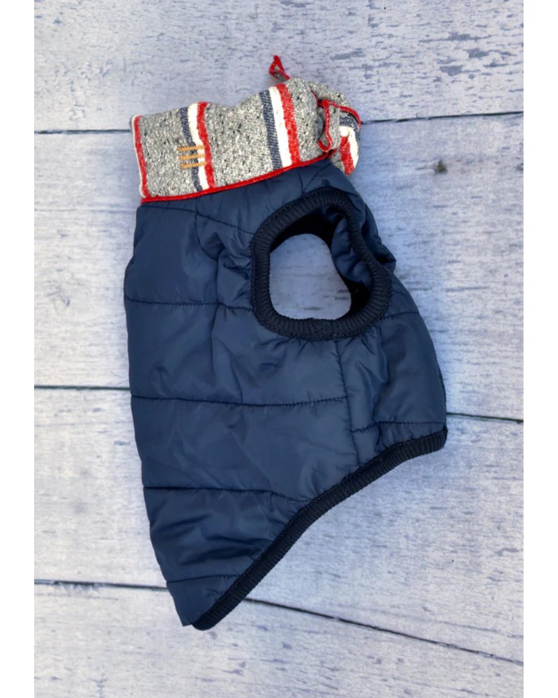 Baxter Bandana Puffer Dog Vest in Navy - Image 4