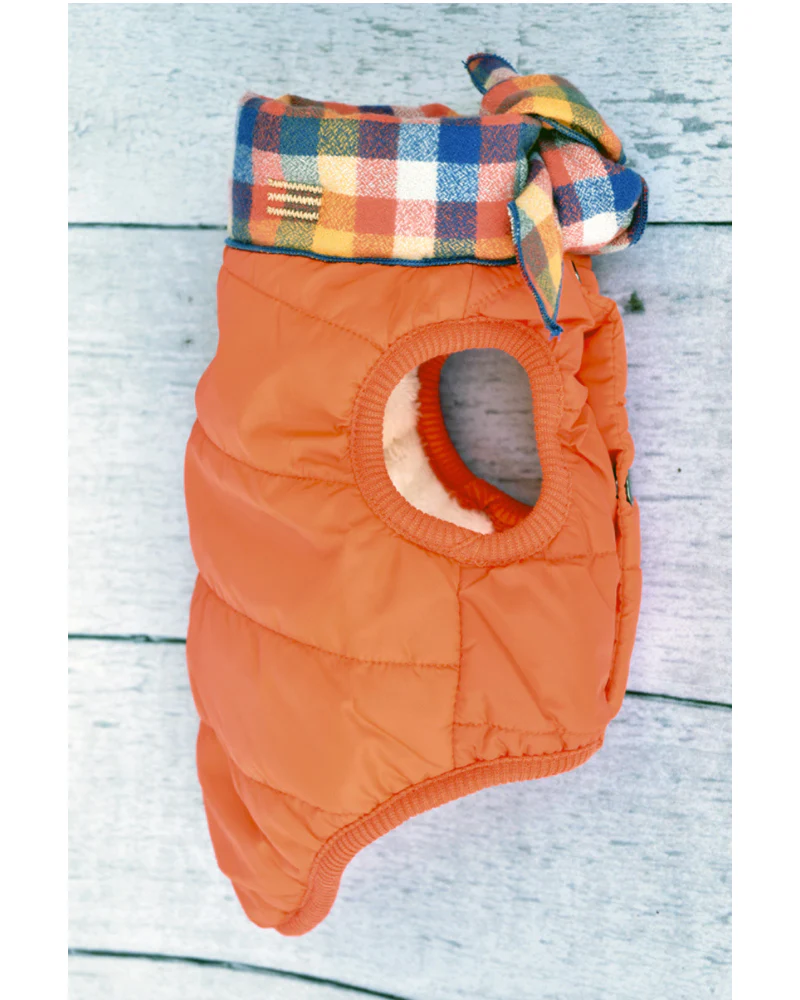 Baxter Bandana Puffer Dog Vest in Orange - Image 4