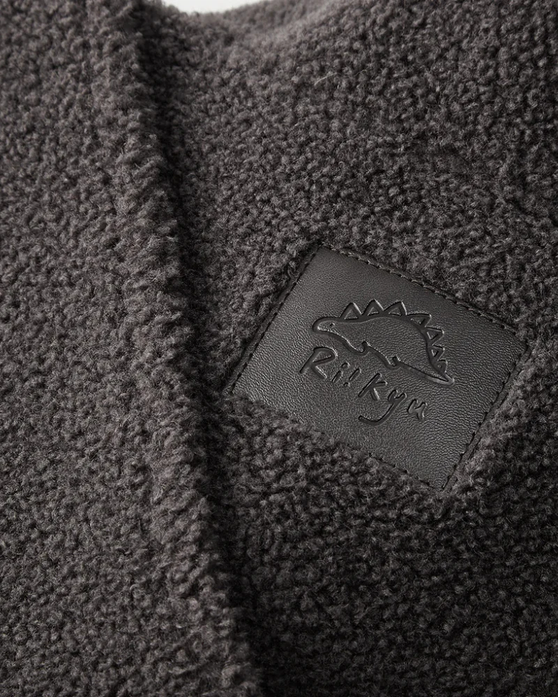 Fleece Pullover with Built-In Kangaroo Pouch Carrier in Black & Grey - Image 11