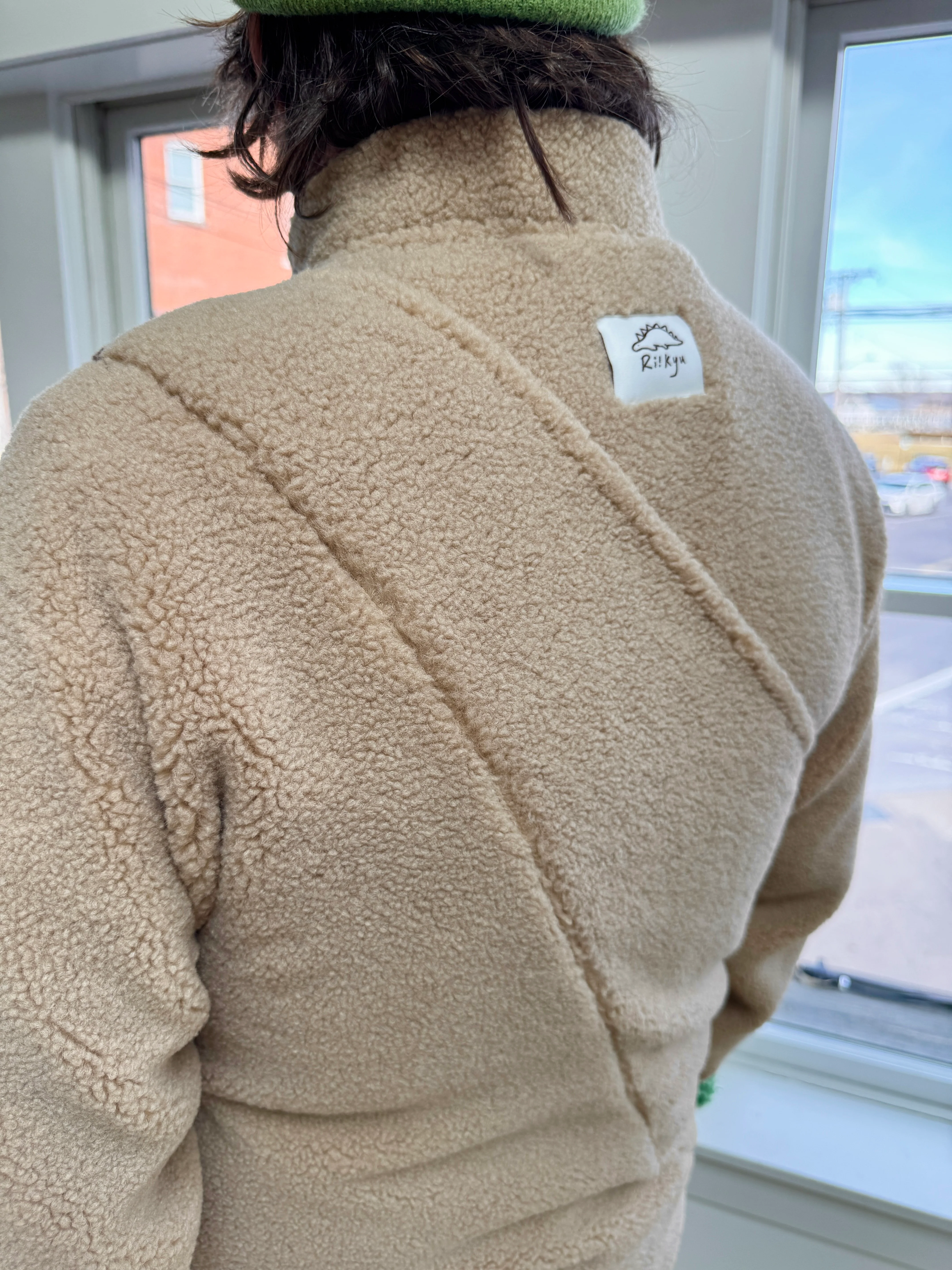 Fleece Pullover with Built-In Pet Pouch Carrier in Classic Tan - Image 15