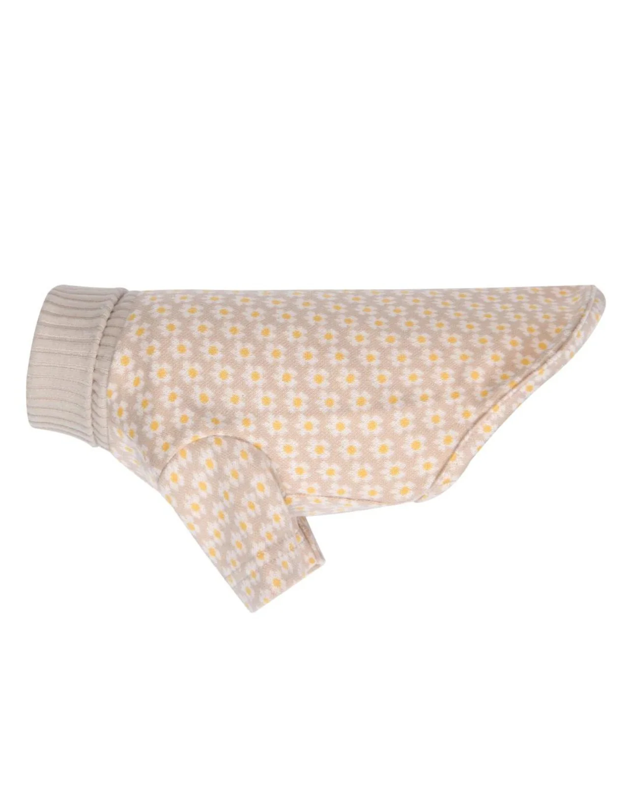 Flower Pattern Dog Knit Sweater in Soft Beige (FINAL SALE) - Image 8