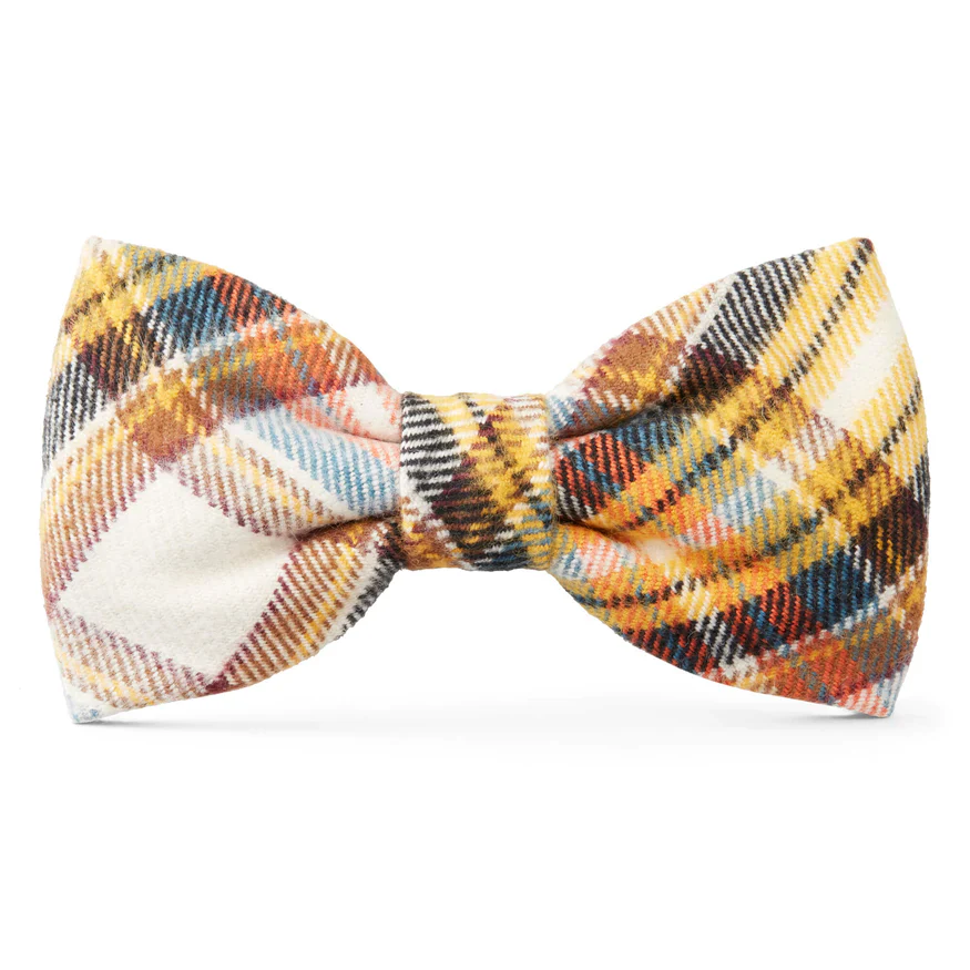 Cornucopia Flannel Dog Bow Tie (Made in the USA) (FINAL SALE) - Image 2