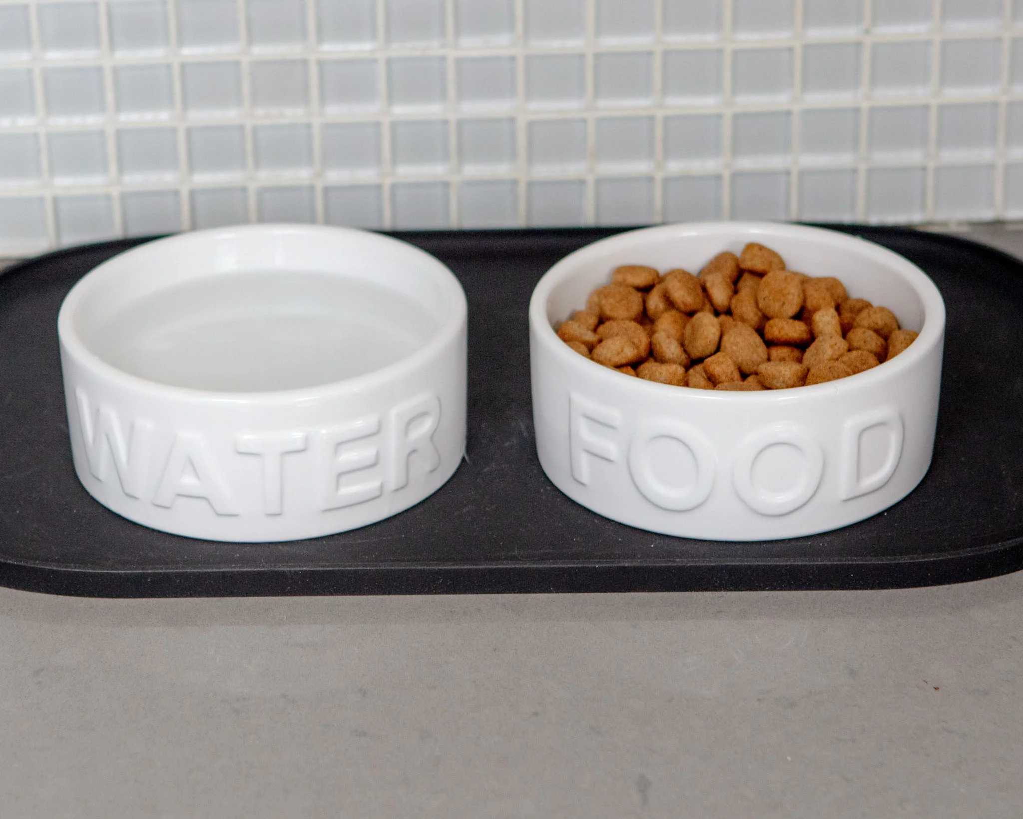 Classic Food Ceramic Pet Bowl in White (FINAL SALE) - Image 3