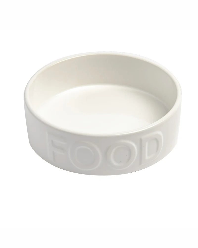Classic Food Ceramic Pet Bowl in White (FINAL SALE) - Image 4