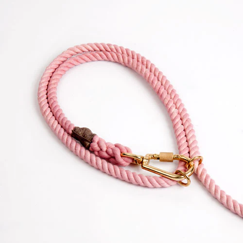 Adjustable Rope Dog Lead in Blush - Image 2