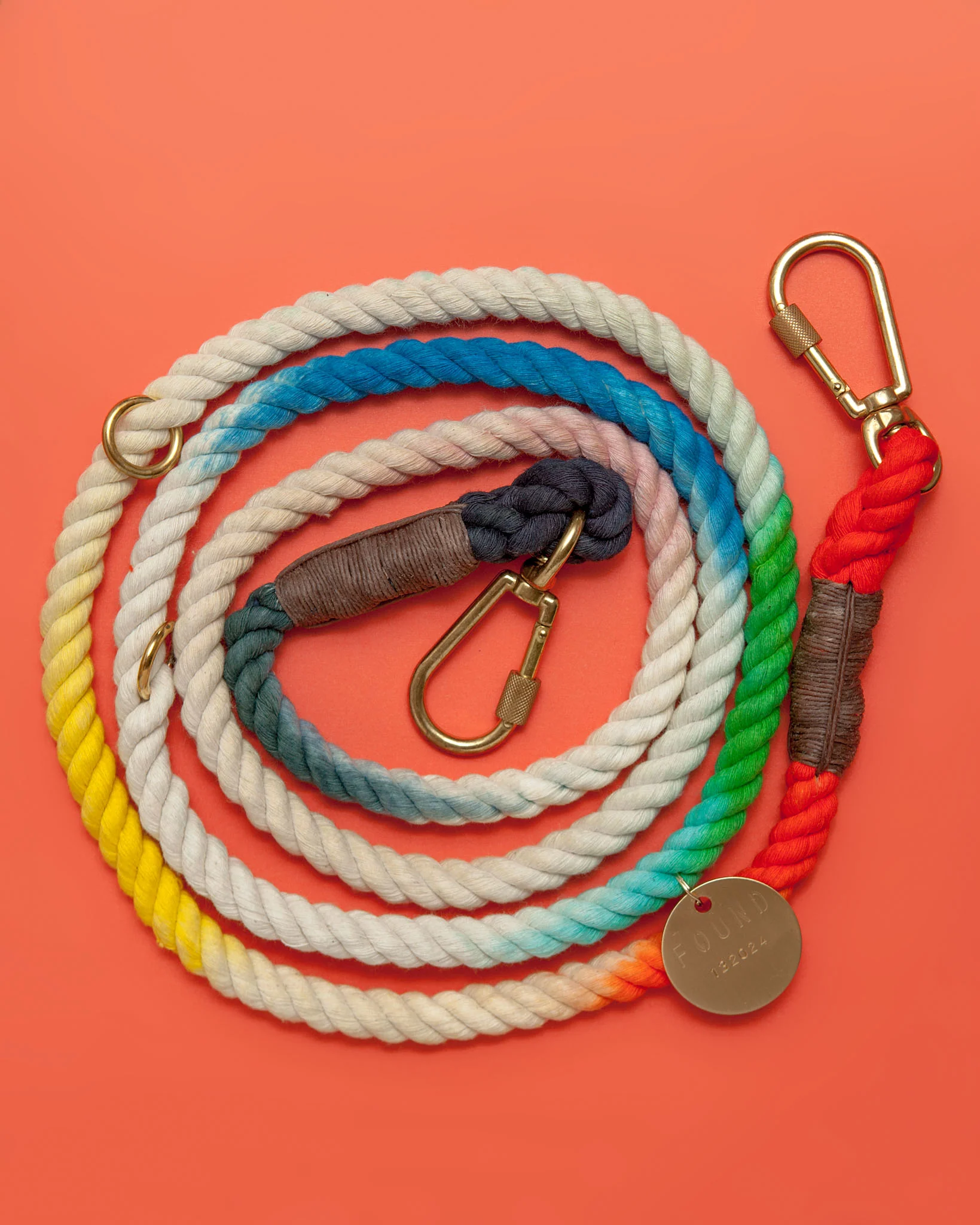 Adjustable Rope Lead in Dog & Co. Ombre (Made in the USA)