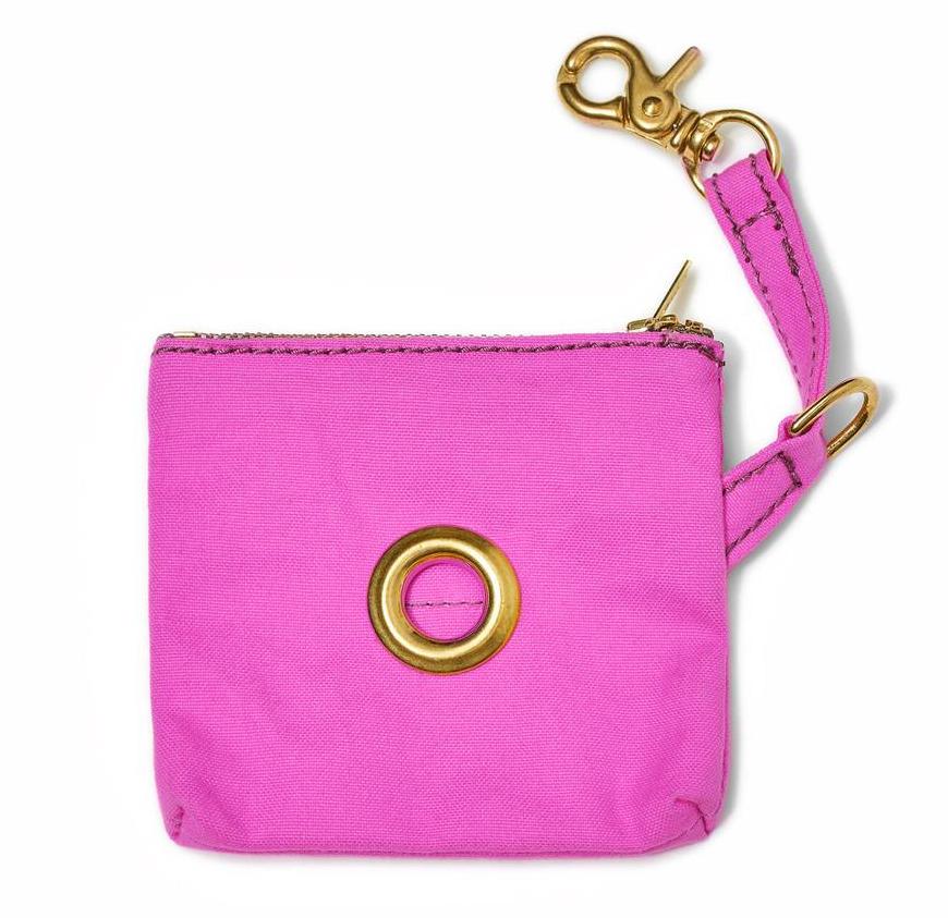 FOUND MY ANIMAL | Bright Pink Waxed Cotton Canvas Poop Bag Dispenser - Image 2