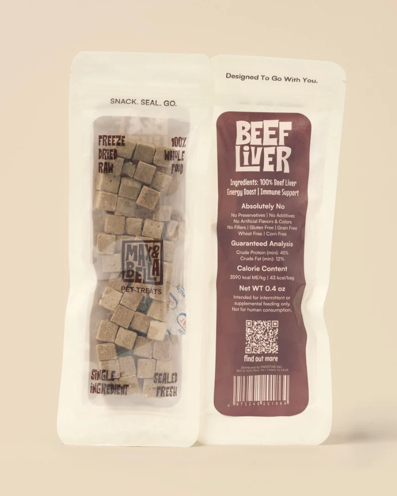 Freeze-Dried Beef Liver On-the-Go Dog Treat Pack