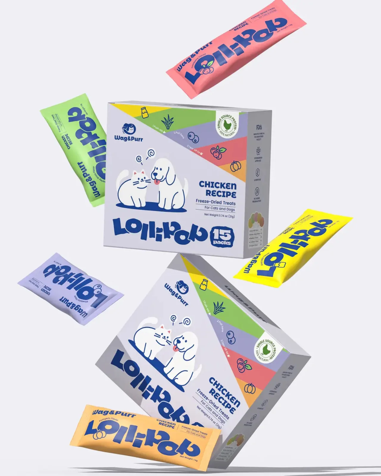 Freeze-Dried Chicken Lollipop Treats for Cats and Dogs