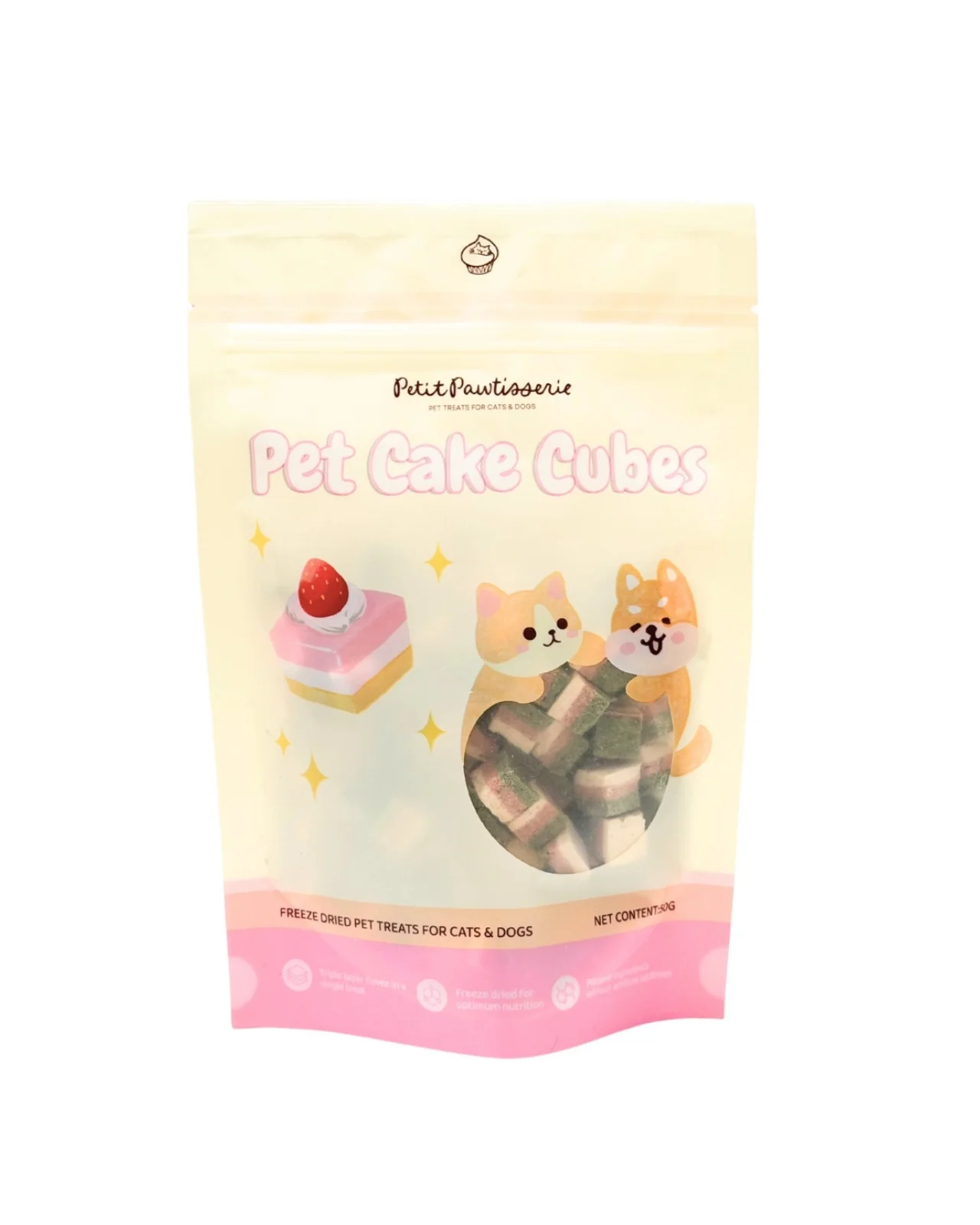 Freeze Dried Chicken Cake Cube Treats for Cats and Dogs - Image 2