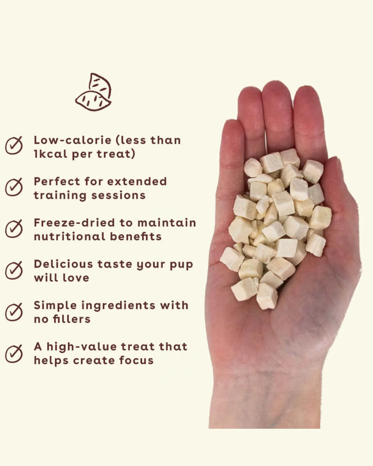 Freeze Dried Sweet Potato Dog Training Treats - Image 2