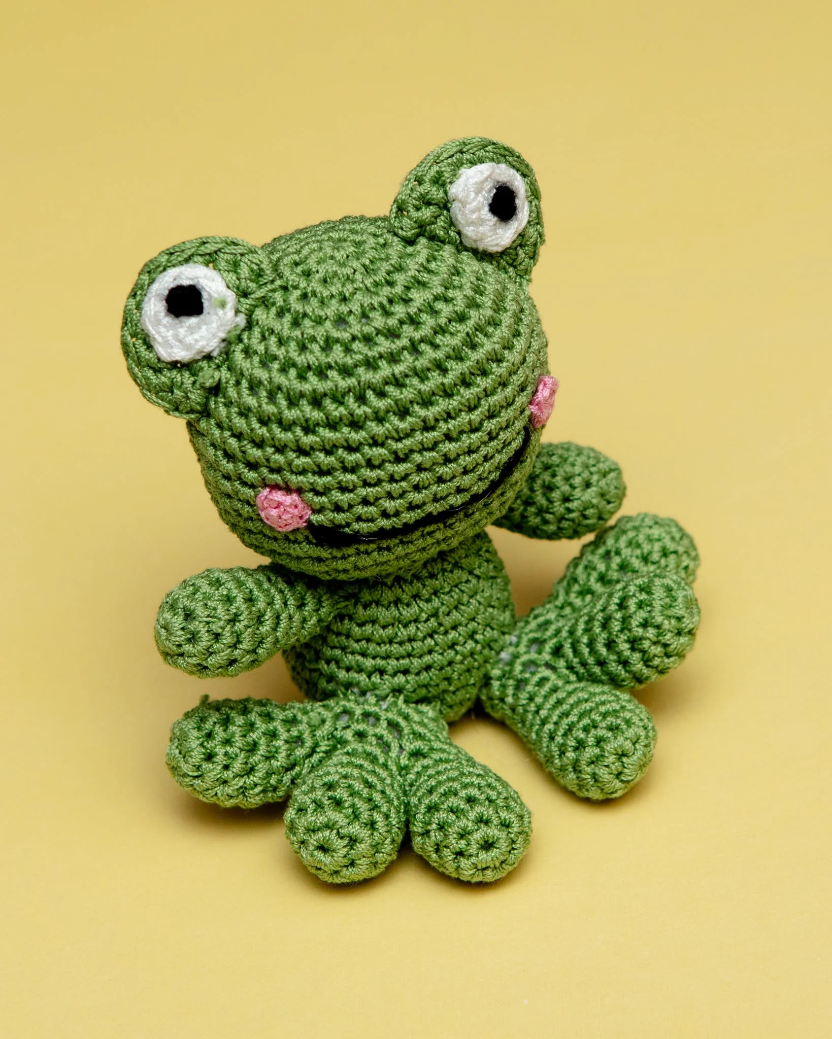 Fritz The Frog Organic Cotton Knit Dog Toy