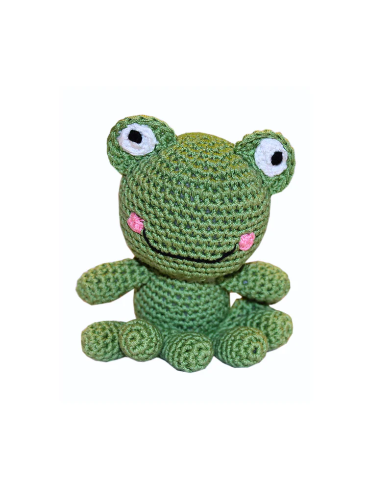 Fritz The Frog Organic Cotton Knit Dog Toy - Image 2