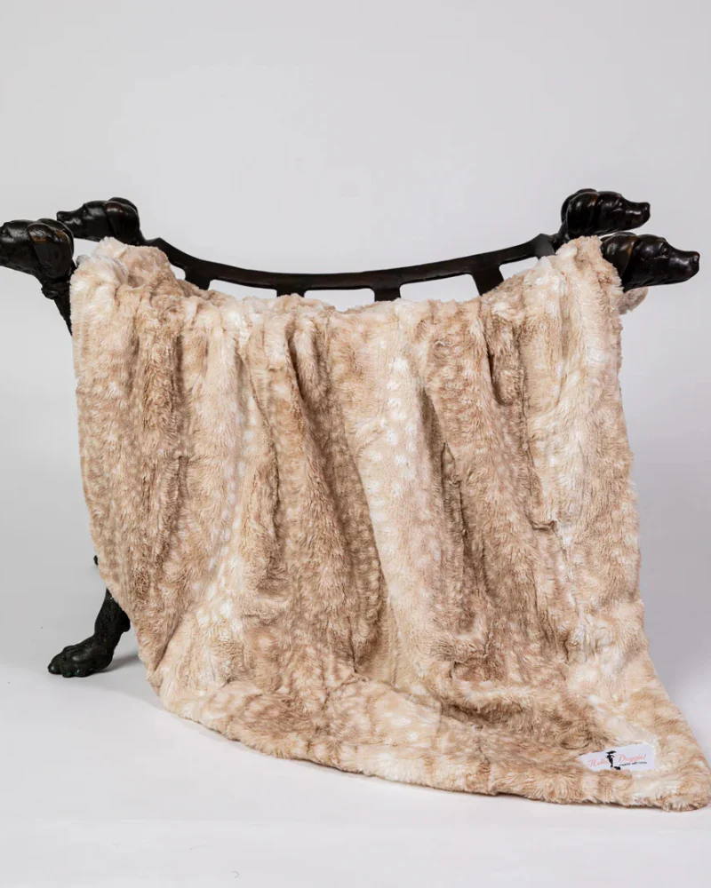 Furry Dog Blanket in Golden Fawn (Made in the USA) - Image 2