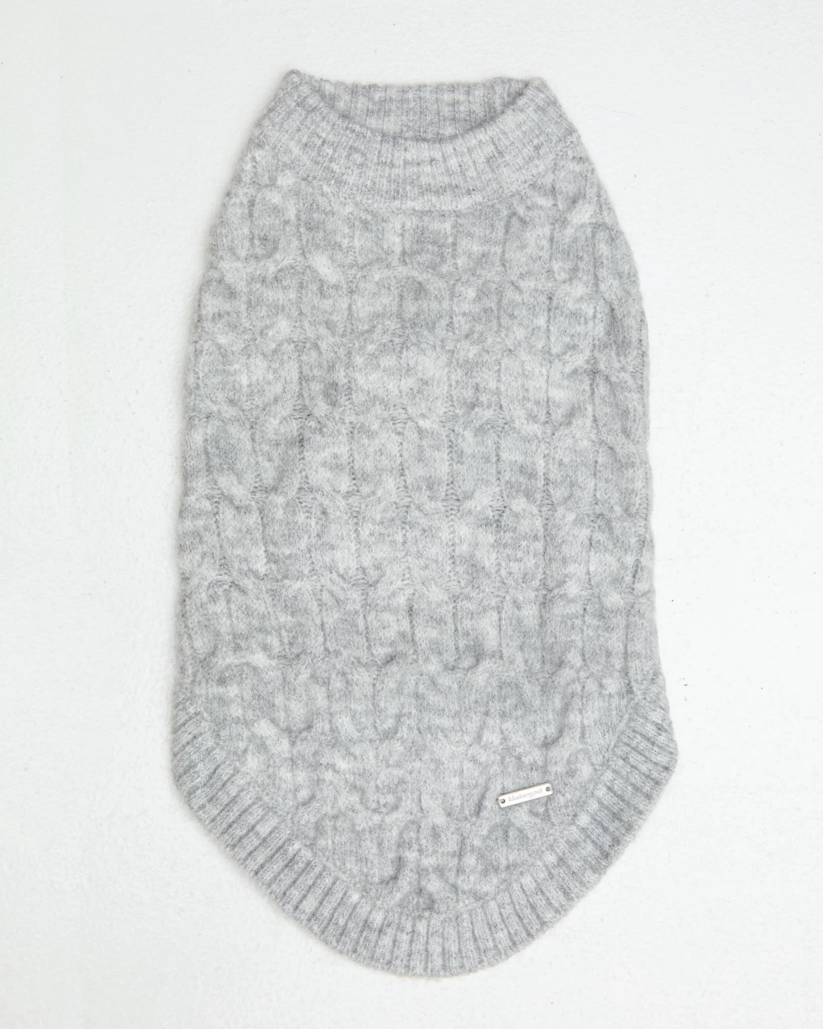 Fuzzy Knit Dog Crewneck Sweater in Heather Grey (FINAL SALE) - Image 2