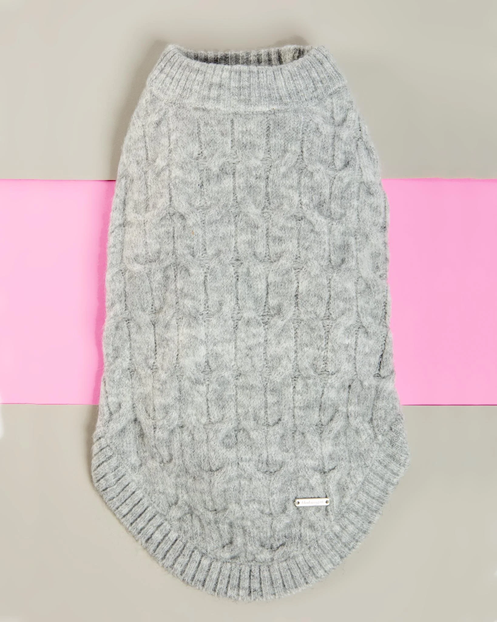 Fuzzy Knit Dog Crewneck Sweater in Heather Grey (FINAL SALE) - Image 6
